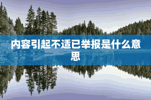 内容引起不适已举报是什么意思